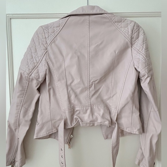 Light Pink Leather Jacket - No Label, size XS - Picture 2 of 4